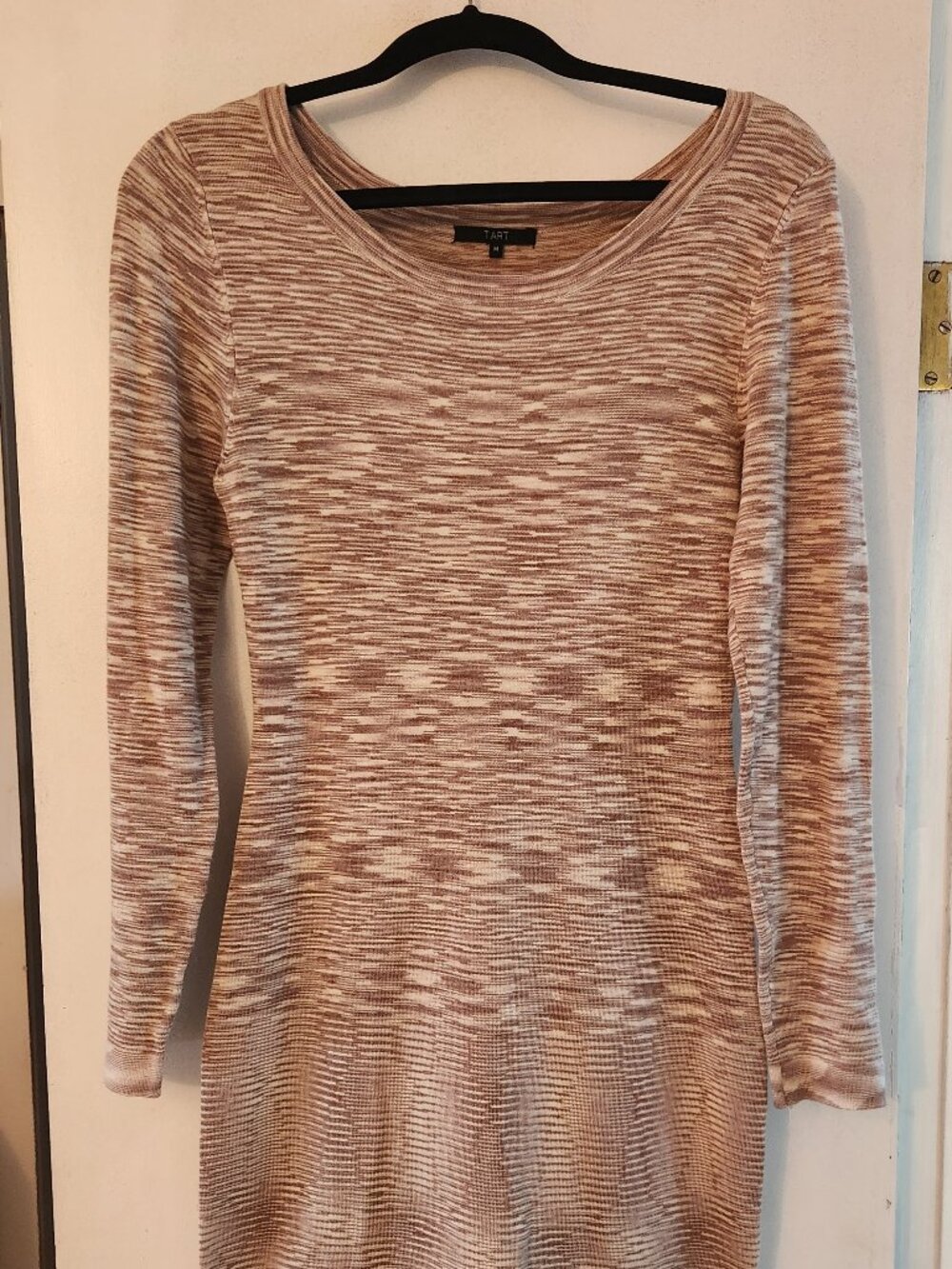 Fitted long sleeve stretch knit dress